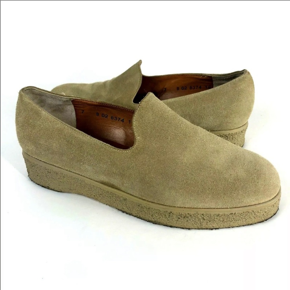 Robert Clergerie 7 Platform Suede Loafer Beige womens france gum crepe sole
